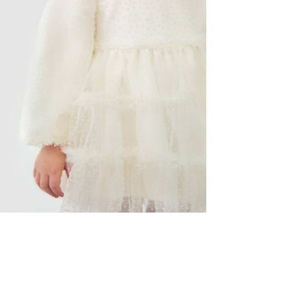 Abel & Lula Plumeti Cream Dot Tulle Dress Cream Baby Toddler 36M - Picture 4 of 9